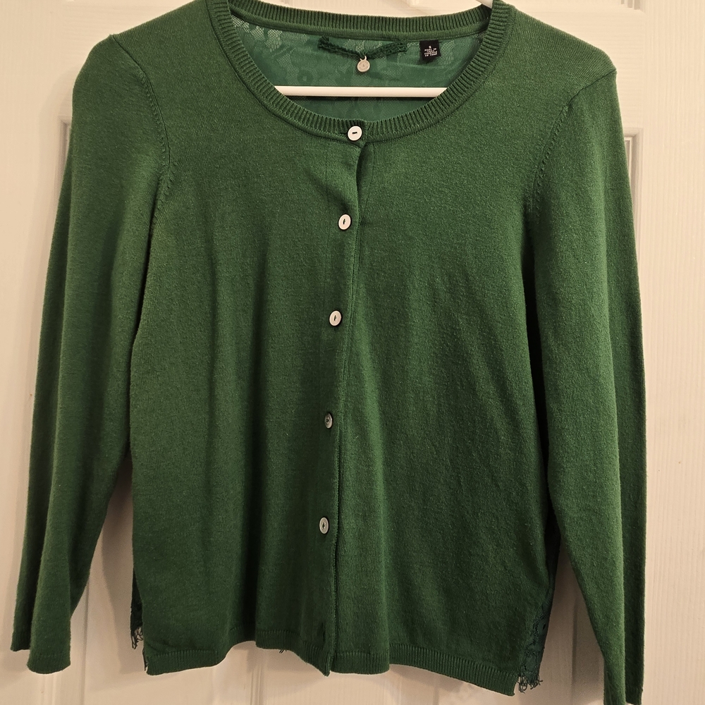 Green Cardigan Sweater